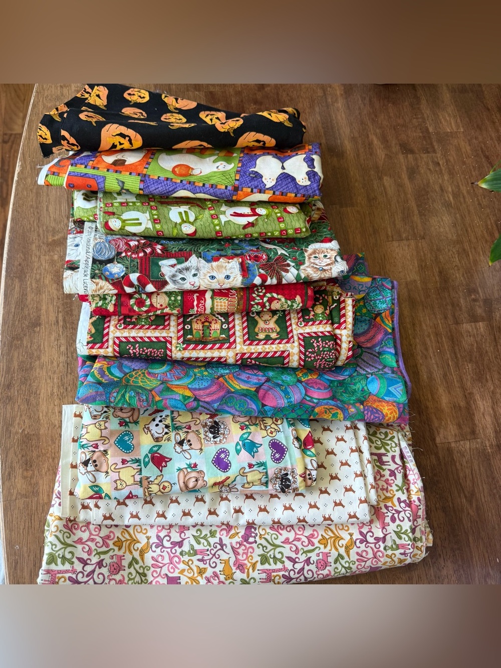 Assorted Seasonal and Holiday Remnants Fabric for Projects